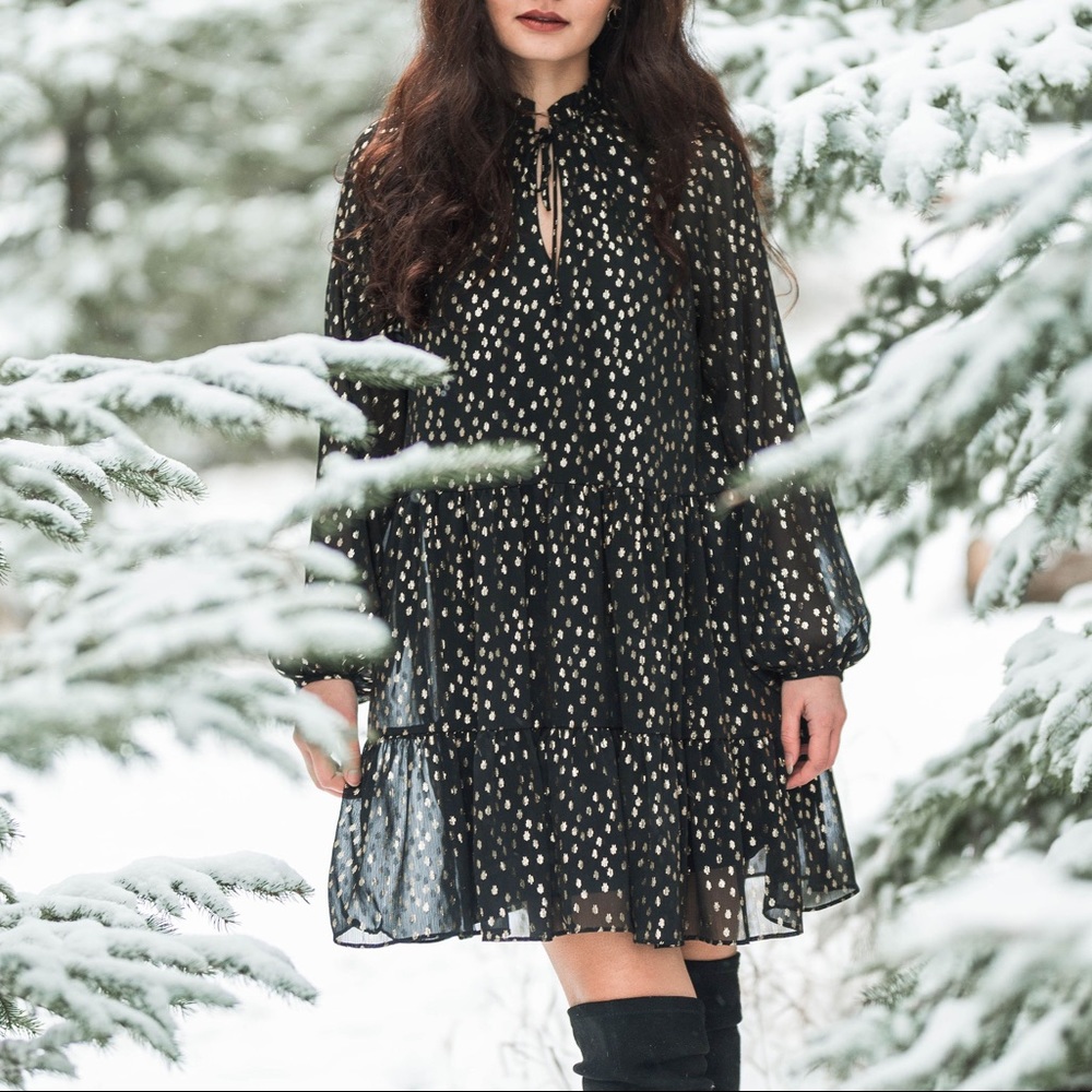 Black and Gold Holiday Dress
